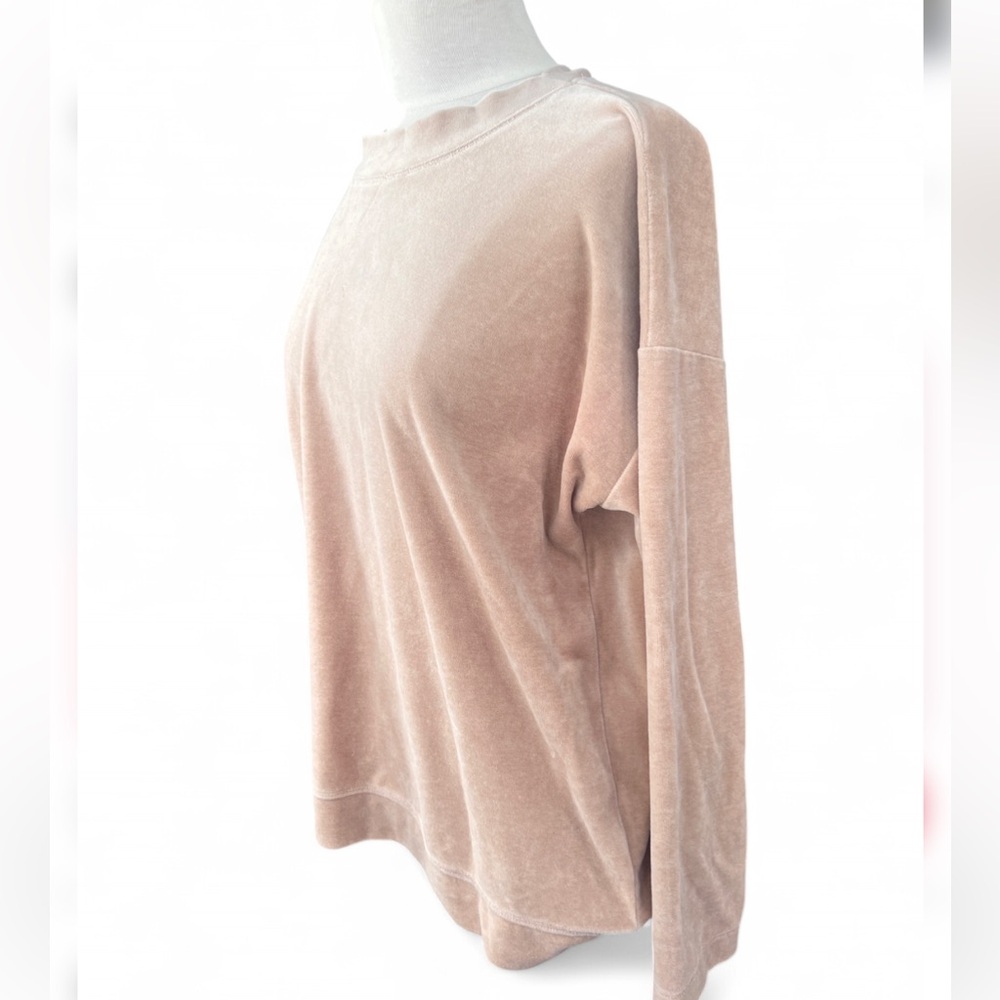 J. Jill Pure Jill Tan Velour Pullover Sweatshirt L - Picture 2 of 8